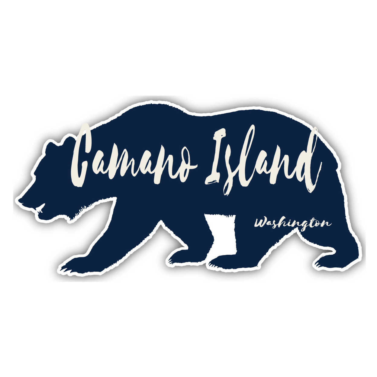 Camano Island Washington Souvenir Decorative Stickers (Choose Theme And Size) - Single Unit, 4-Inch, Bear