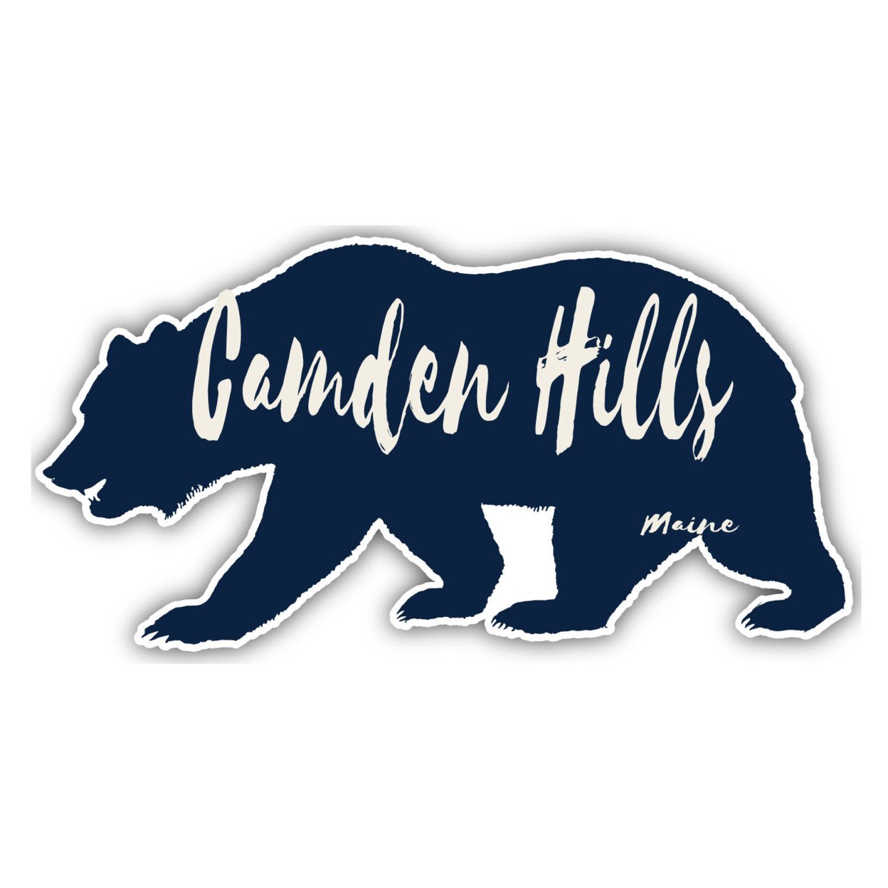 Camden Hills Maine Souvenir Decorative Stickers (Choose Theme And Size) - Single Unit, 4-Inch, Bear