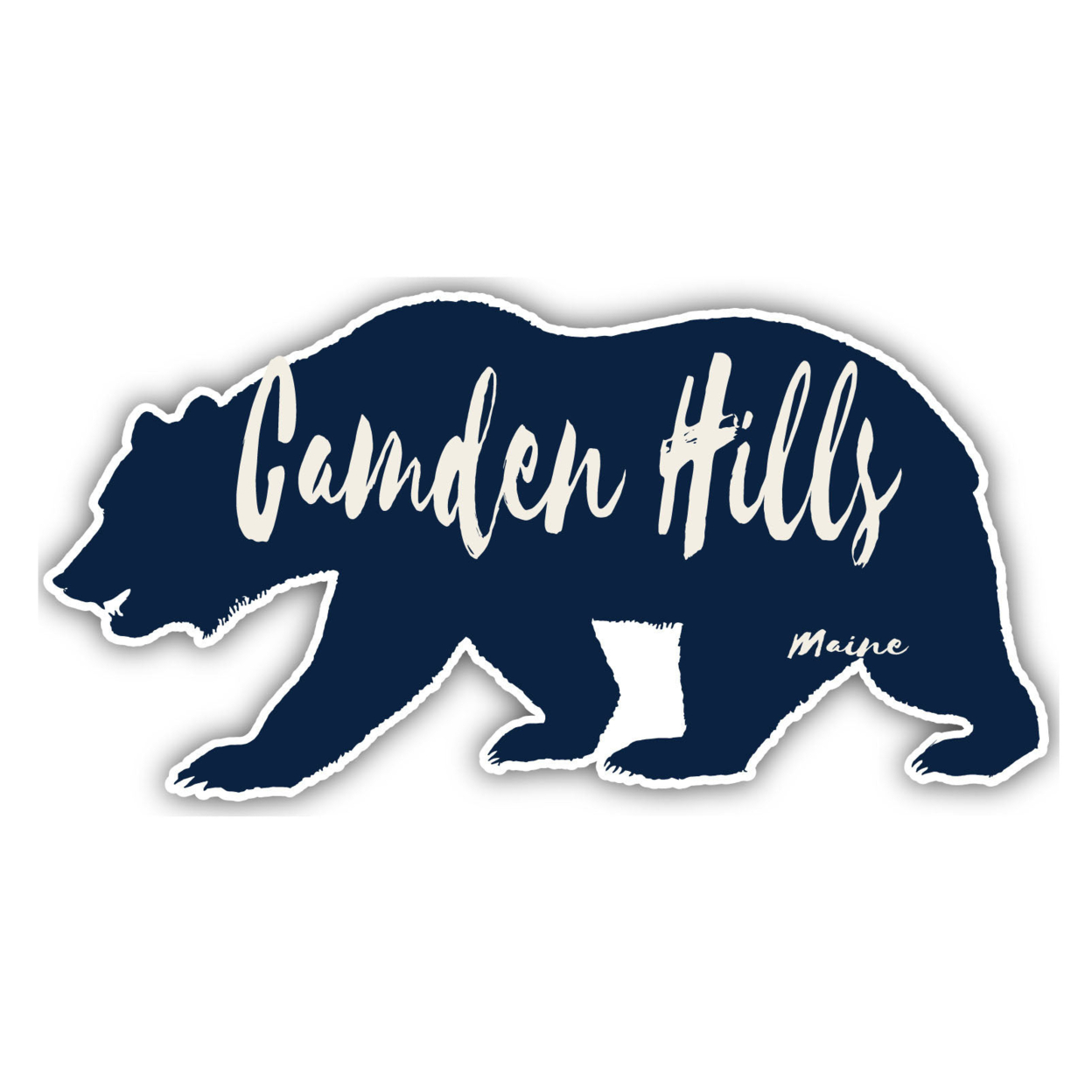 Camden Hills Maine Souvenir Decorative Stickers (Choose Theme And Size) - Single Unit, 12-Inch, Bear
