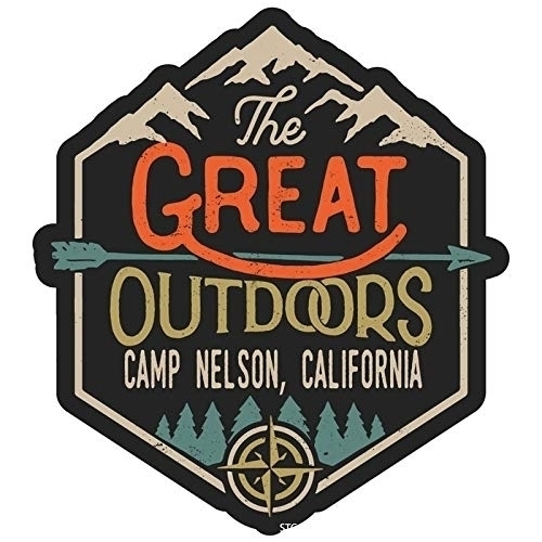 Camp Nelson California Souvenir Decorative Stickers (Choose Theme And Size) - 4-Pack, 6-Inch, Great Outdoors
