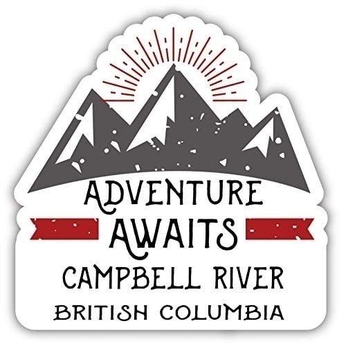 Campbell River British Columbia Souvenir Decorative Stickers (Choose Theme And Size) - 4-Pack, 4-Inch, Adventures Awaits