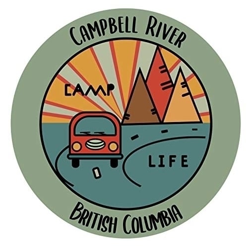 Campbell River British Columbia Souvenir Decorative Stickers (Choose Theme And Size) - 4-Pack, 10-Inch, Camp Life
