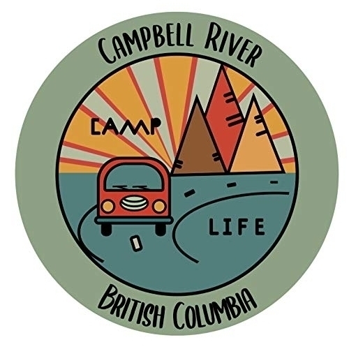 Campbell River British Columbia Souvenir Decorative Stickers (Choose Theme And Size) - 4-Pack, 8-Inch, Camp Life