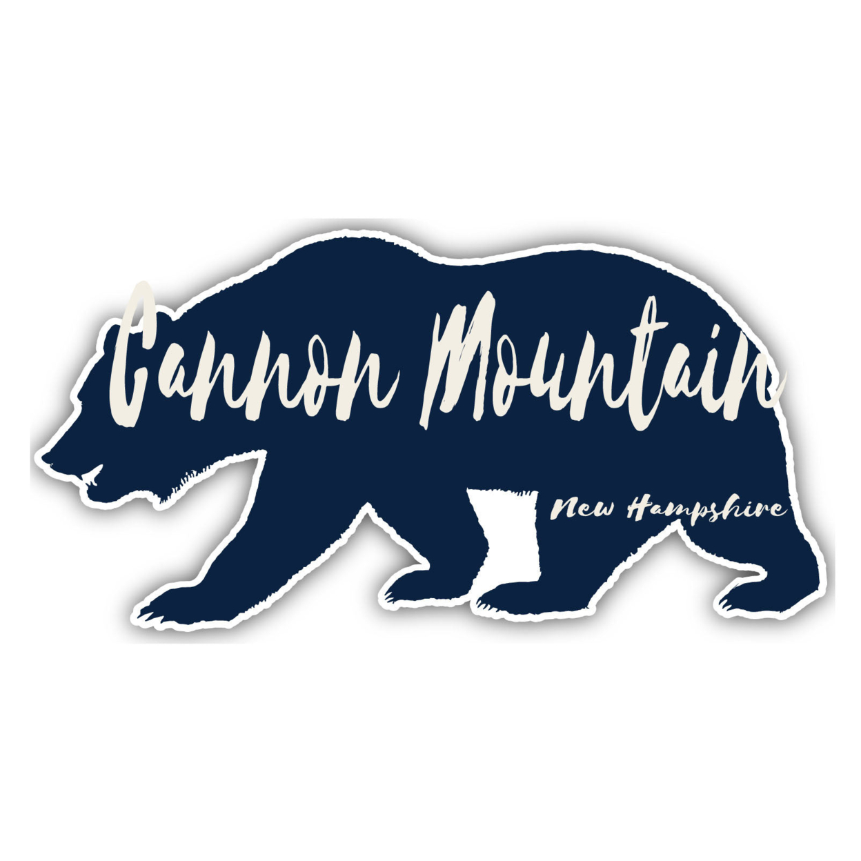 Cannon Mountain New Hampshire Souvenir Decorative Stickers (Choose Theme And Size) - 4-Pack, 12-Inch, Bear