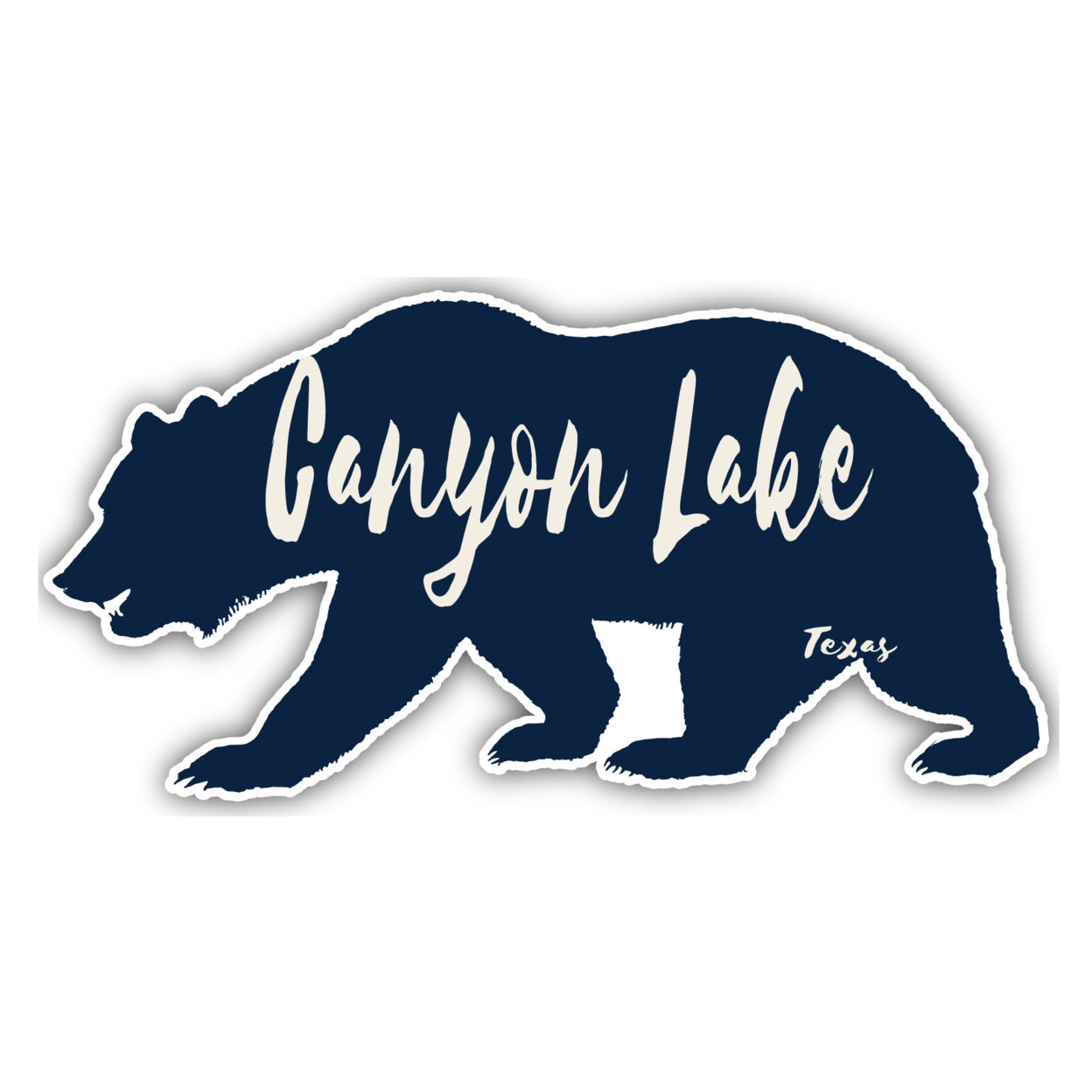 Canyon Lake Texas Souvenir Decorative Stickers (Choose Theme And Size) - 4-Pack, 2-Inch, Bear