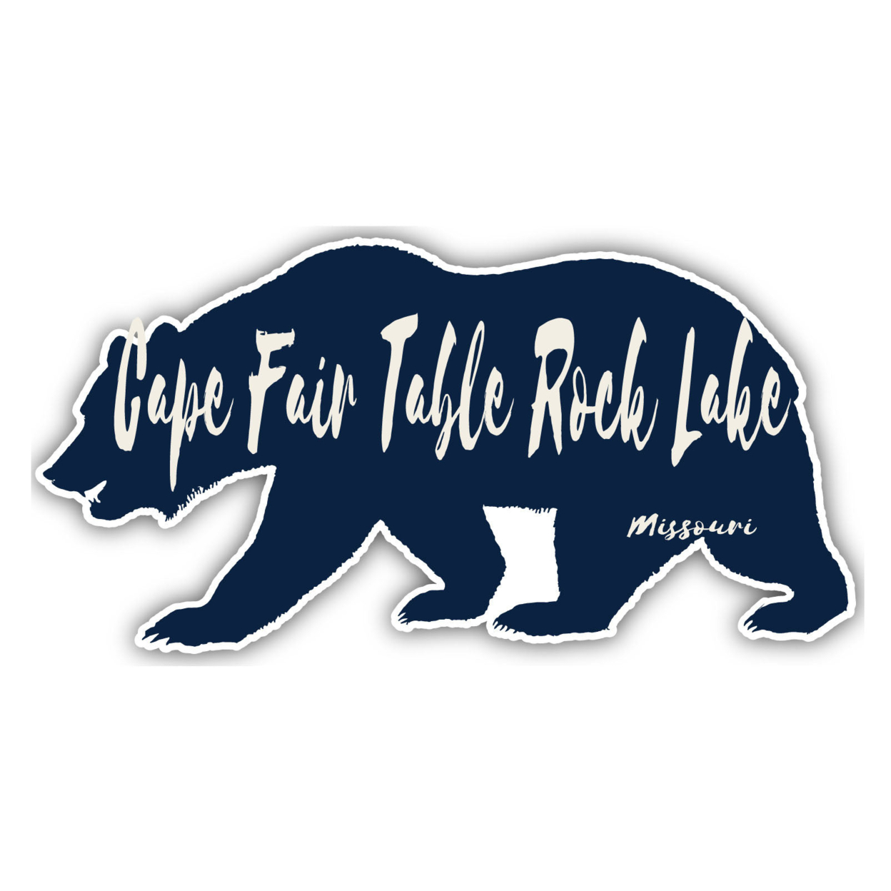 Cape Fair Table Rock Lake Missouri Souvenir Decorative Stickers (Choose Theme And Size) - 4-Pack, 4-Inch, Bear