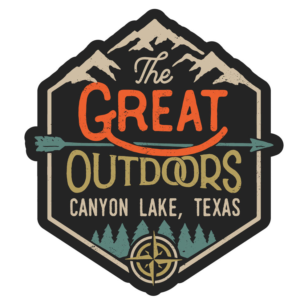 Canyon Lake Texas Souvenir Decorative Stickers (Choose Theme And Size) - 4-Pack, 12-Inch, Great Outdoors