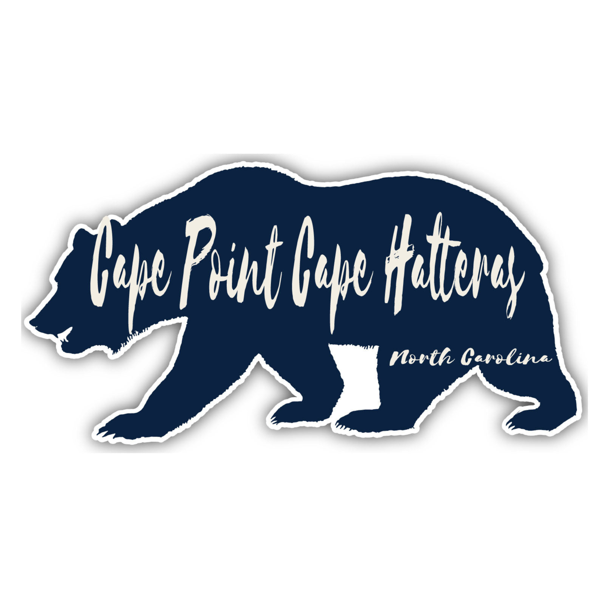 Cape Point Cape Hatteras North Carolina Souvenir Decorative Stickers (Choose Theme And Size) - 4-Pack, 8-Inch, Bear