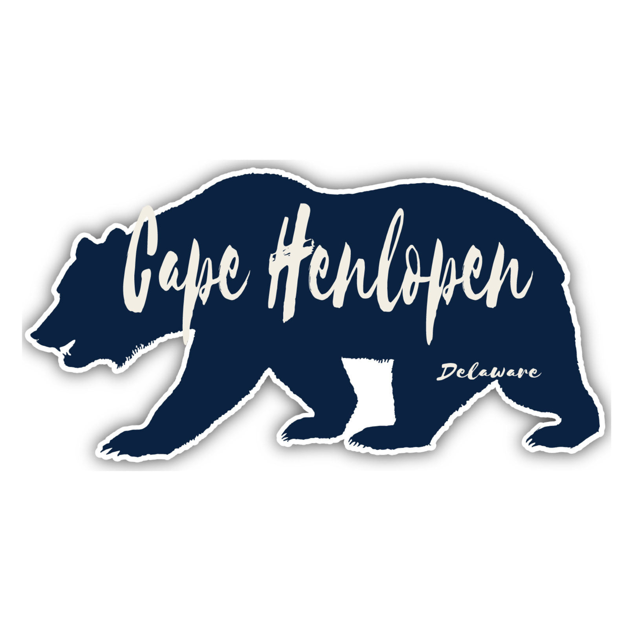 Cape Henlopen Delaware Souvenir Decorative Stickers (Choose Theme And Size) - Single Unit, 12-Inch, Bear