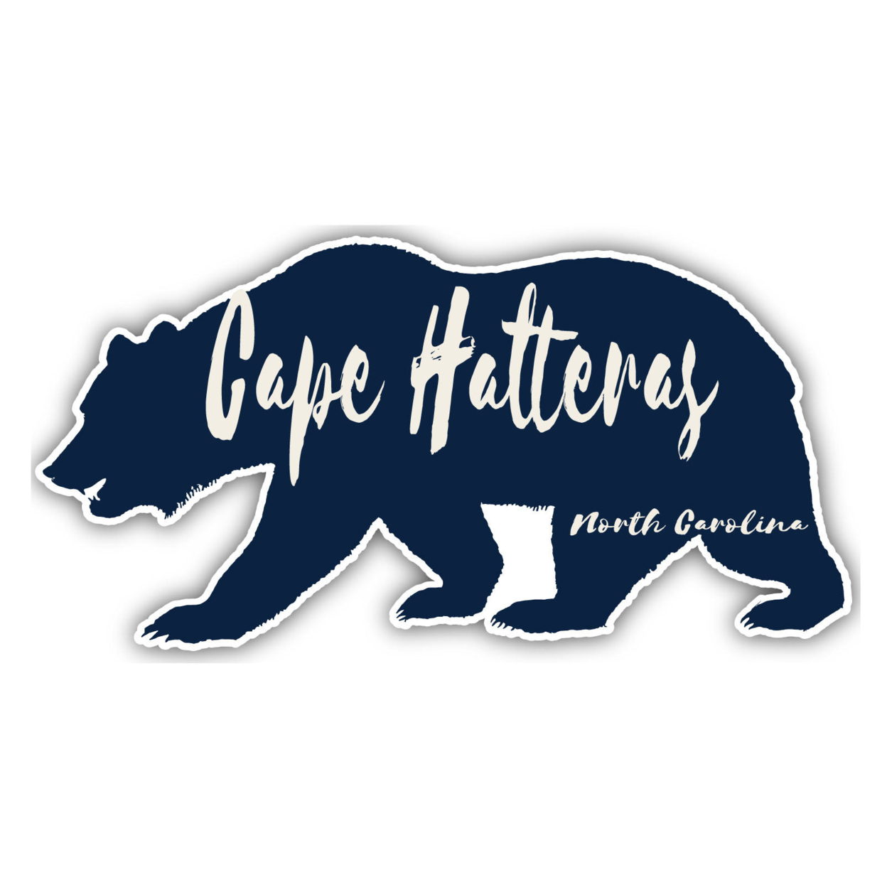 Cape Hatteras North Carolina Souvenir Decorative Stickers (Choose Theme And Size) - 4-Pack, 6-Inch, Bear
