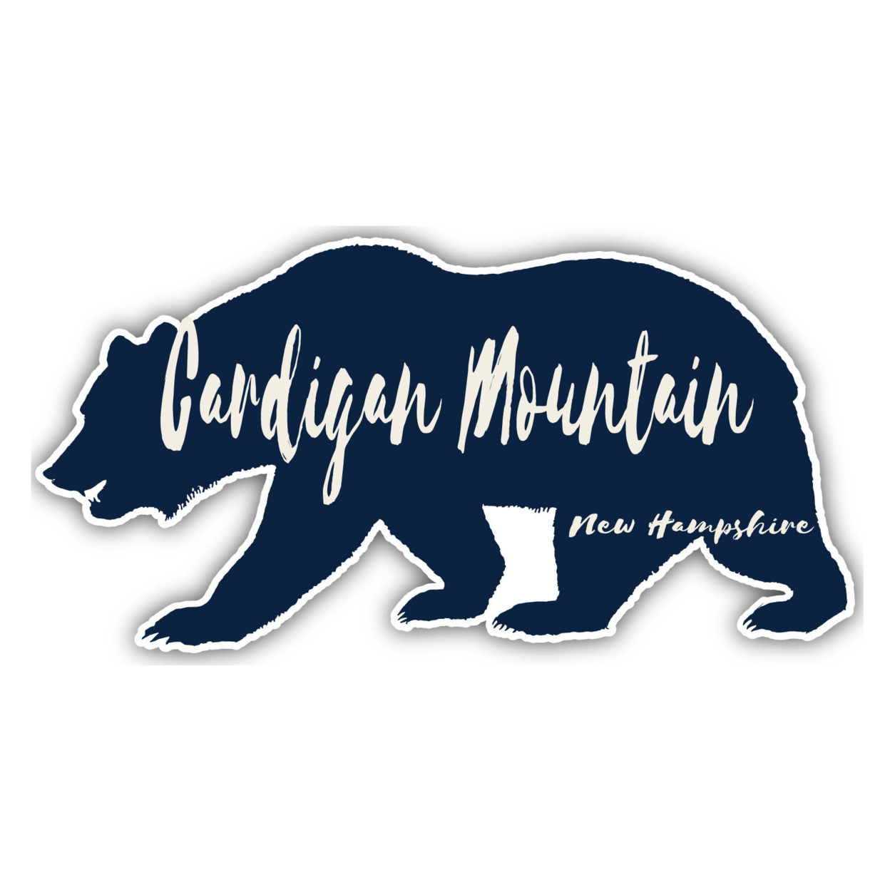 Cardigan Mountain New Hampshire Souvenir Decorative Stickers (Choose Theme And Size) - Single Unit, 4-Inch, Bear
