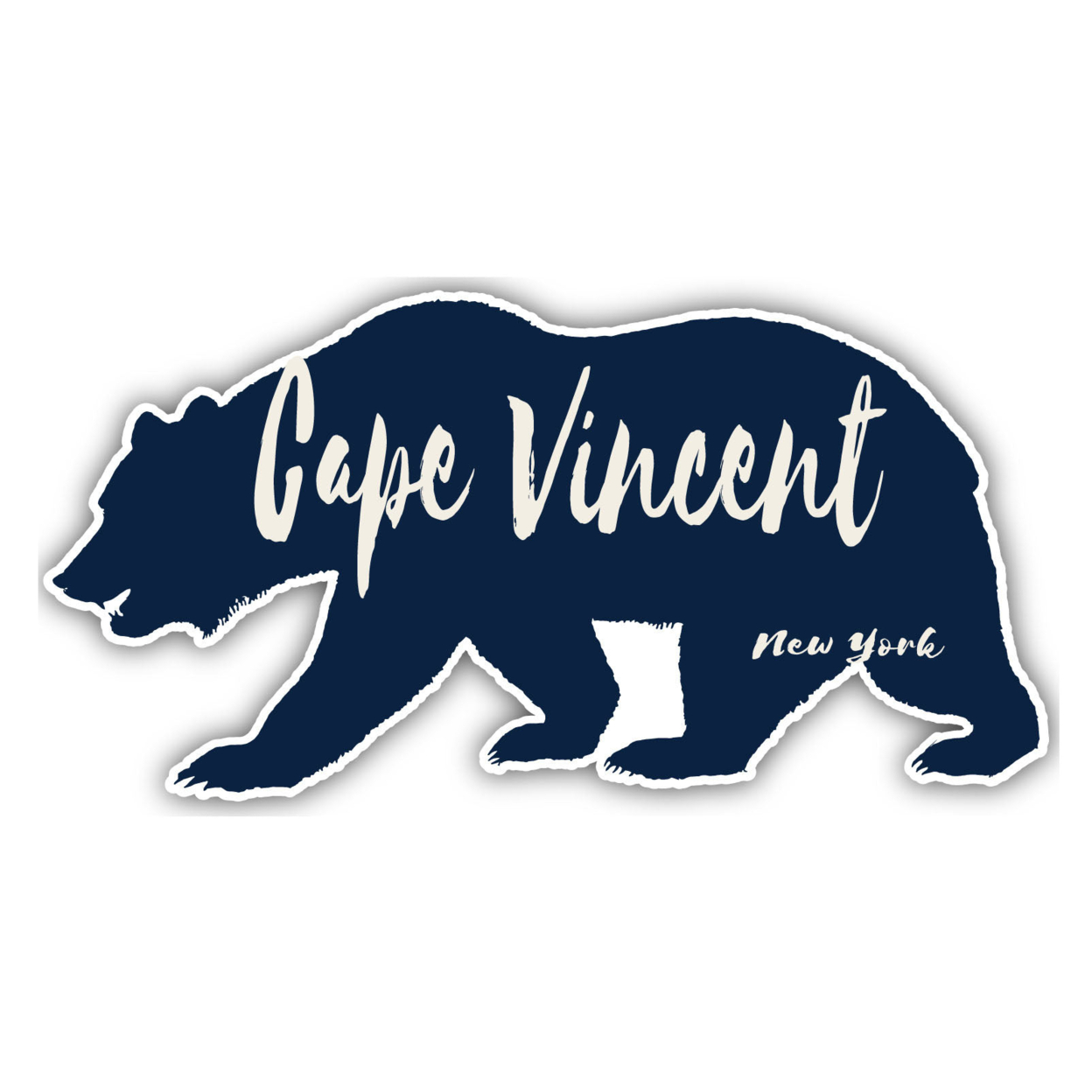 Cape Vincent New York Souvenir Decorative Stickers (Choose Theme And Size) - 4-Pack, 8-Inch, Bear