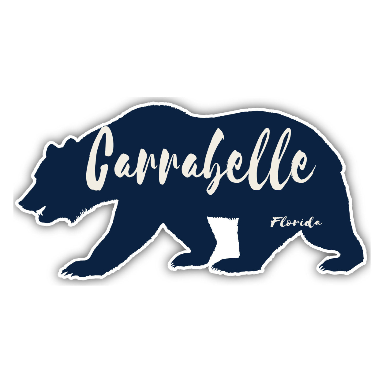 Carrabelle Florida Souvenir Decorative Stickers (Choose Theme And Size) - Single Unit, 6-Inch, Bear