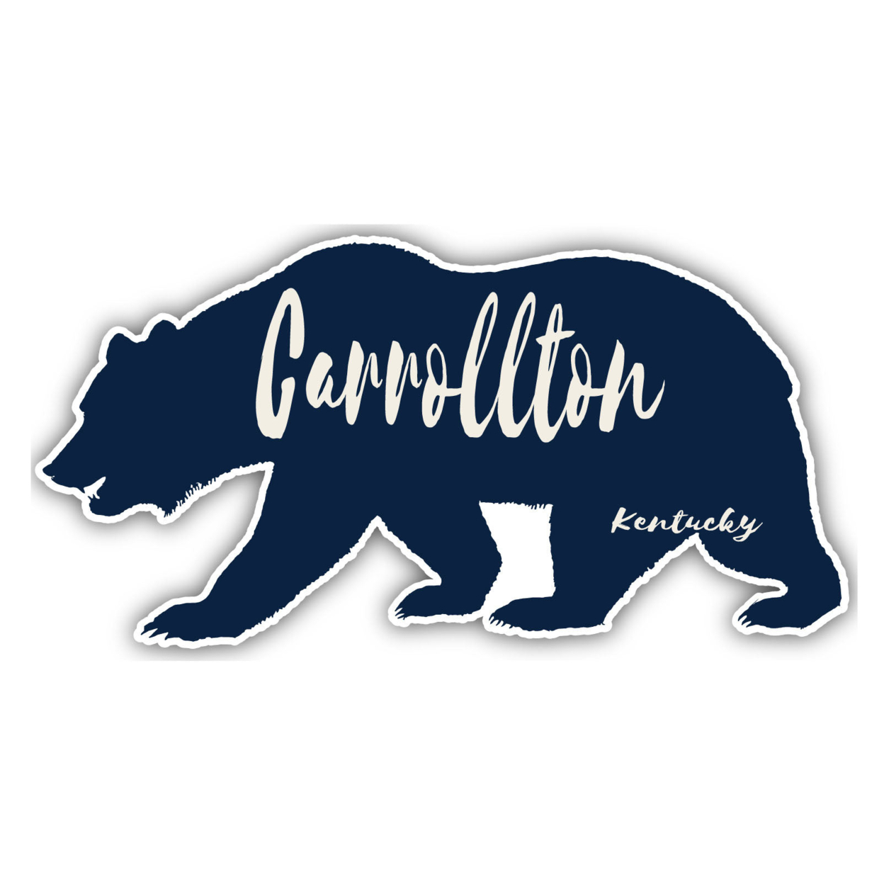 Carrollton Kentucky Souvenir Decorative Stickers (Choose Theme And Size) - 4-Pack, 12-Inch, Bear