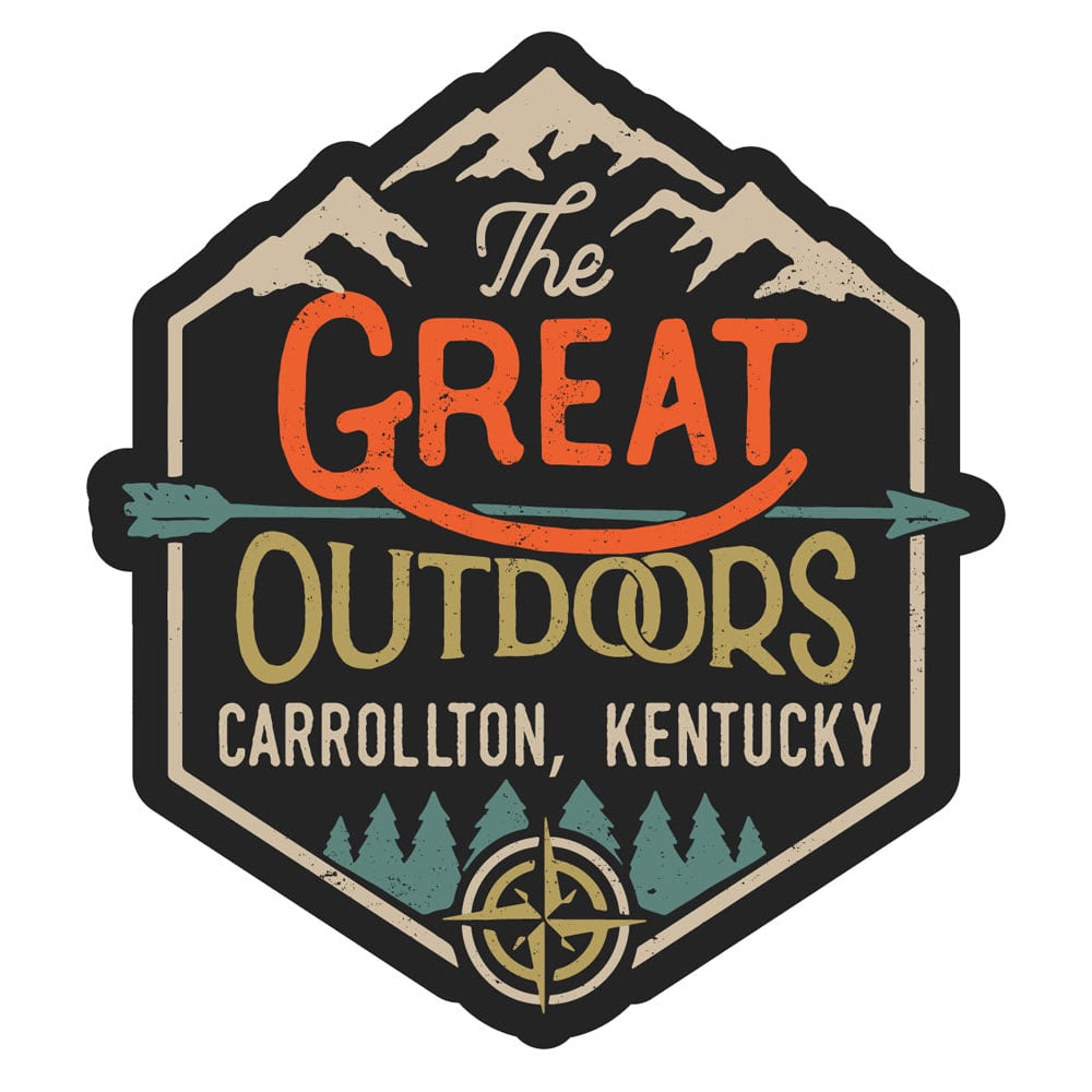 Carrollton Kentucky Souvenir Decorative Stickers (Choose Theme And Size) - Single Unit, 8-Inch, Great Outdoors