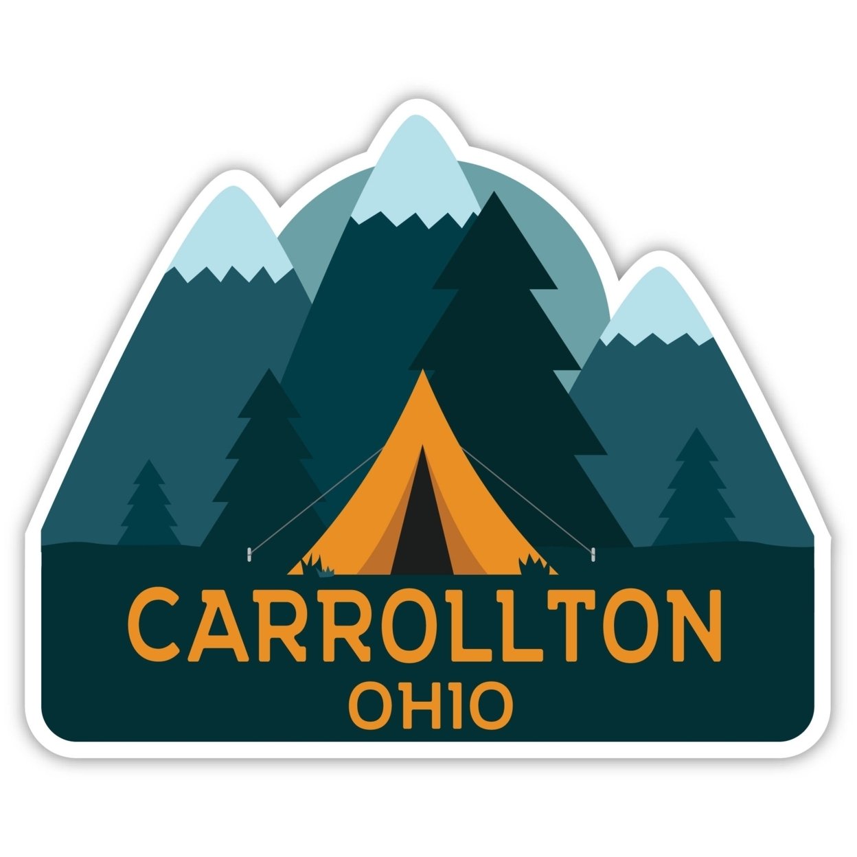 Carrollton Ohio Souvenir Decorative Stickers (Choose Theme And Size) - Single Unit, 8-Inch, Tent