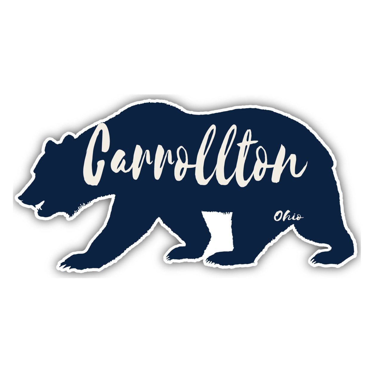 Carrollton Ohio Souvenir Decorative Stickers (Choose Theme And Size) - 4-Pack, 12-Inch, Bear