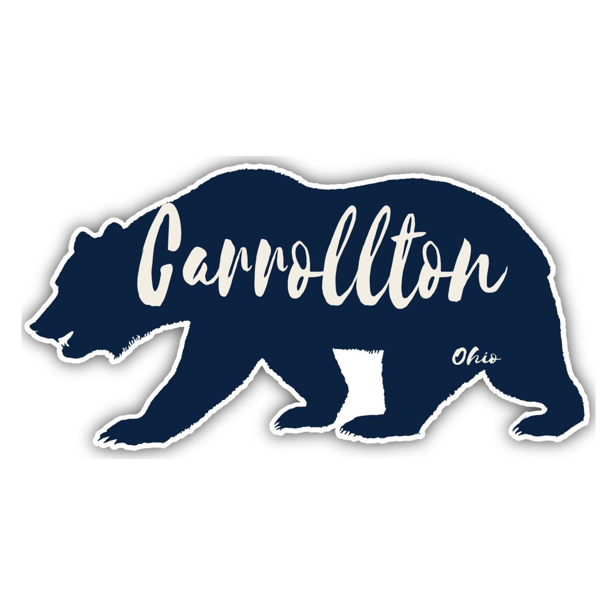 Carrollton Ohio Souvenir Decorative Stickers (Choose Theme And Size) - Single Unit, 4-Inch, Bear