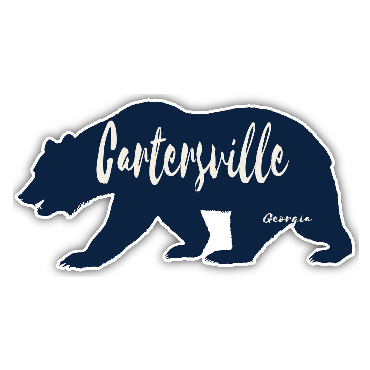 Cartersville Georgia Souvenir Decorative Stickers (Choose Theme And Size) - 4-Pack, 12-Inch, Bear