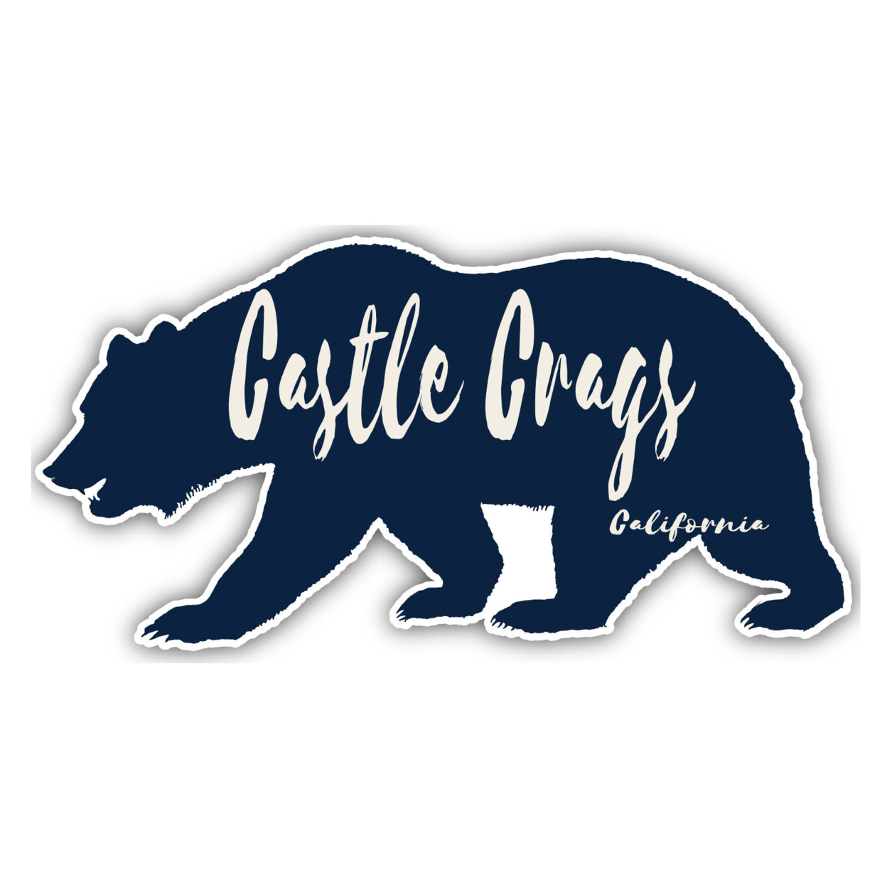 Castle Crags California Souvenir Decorative Stickers (Choose Theme And Size) - Single Unit, 10-Inch, Bear