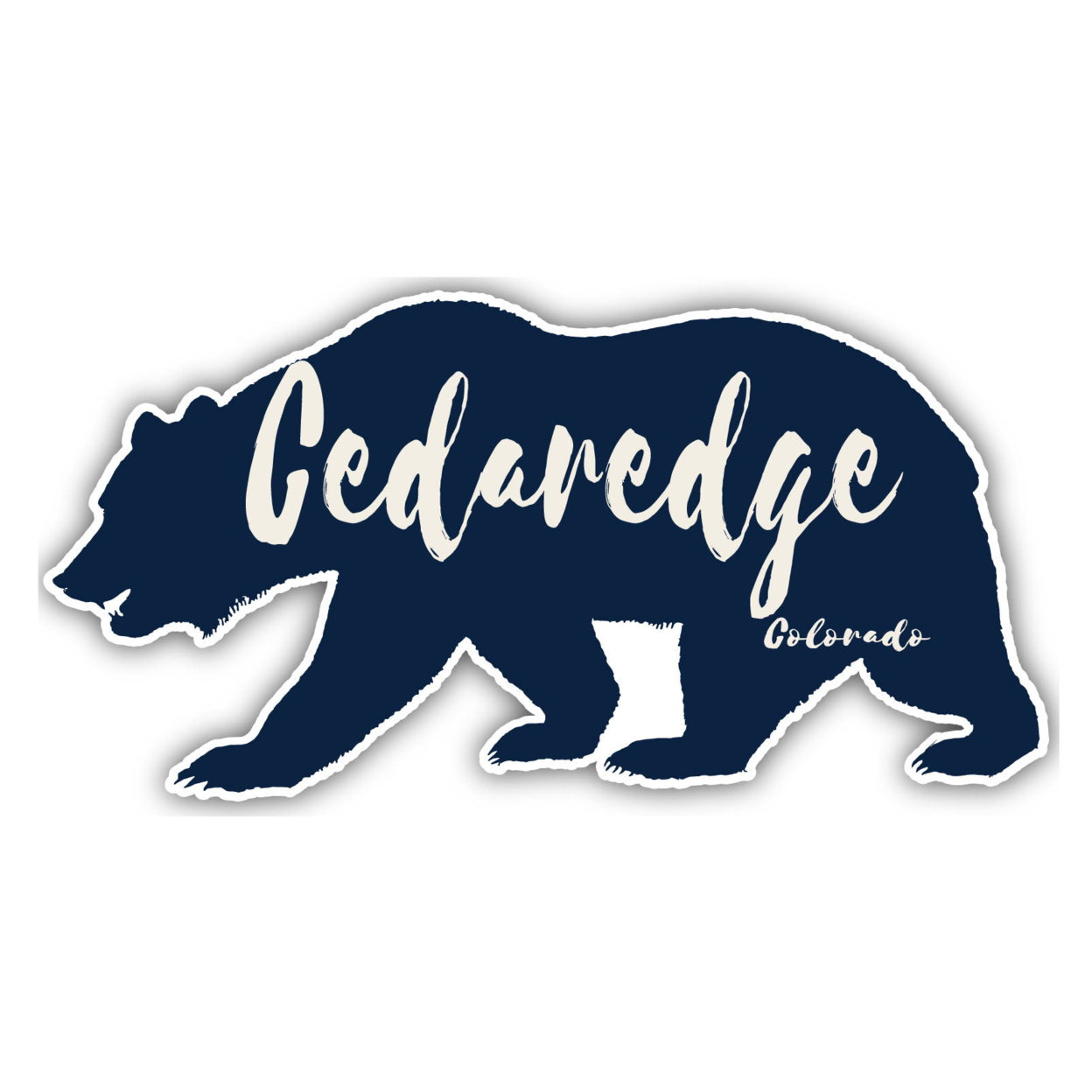 Cedaredge Colorado Souvenir Decorative Stickers (Choose Theme And Size) - 4-Pack, 12-Inch, Bear