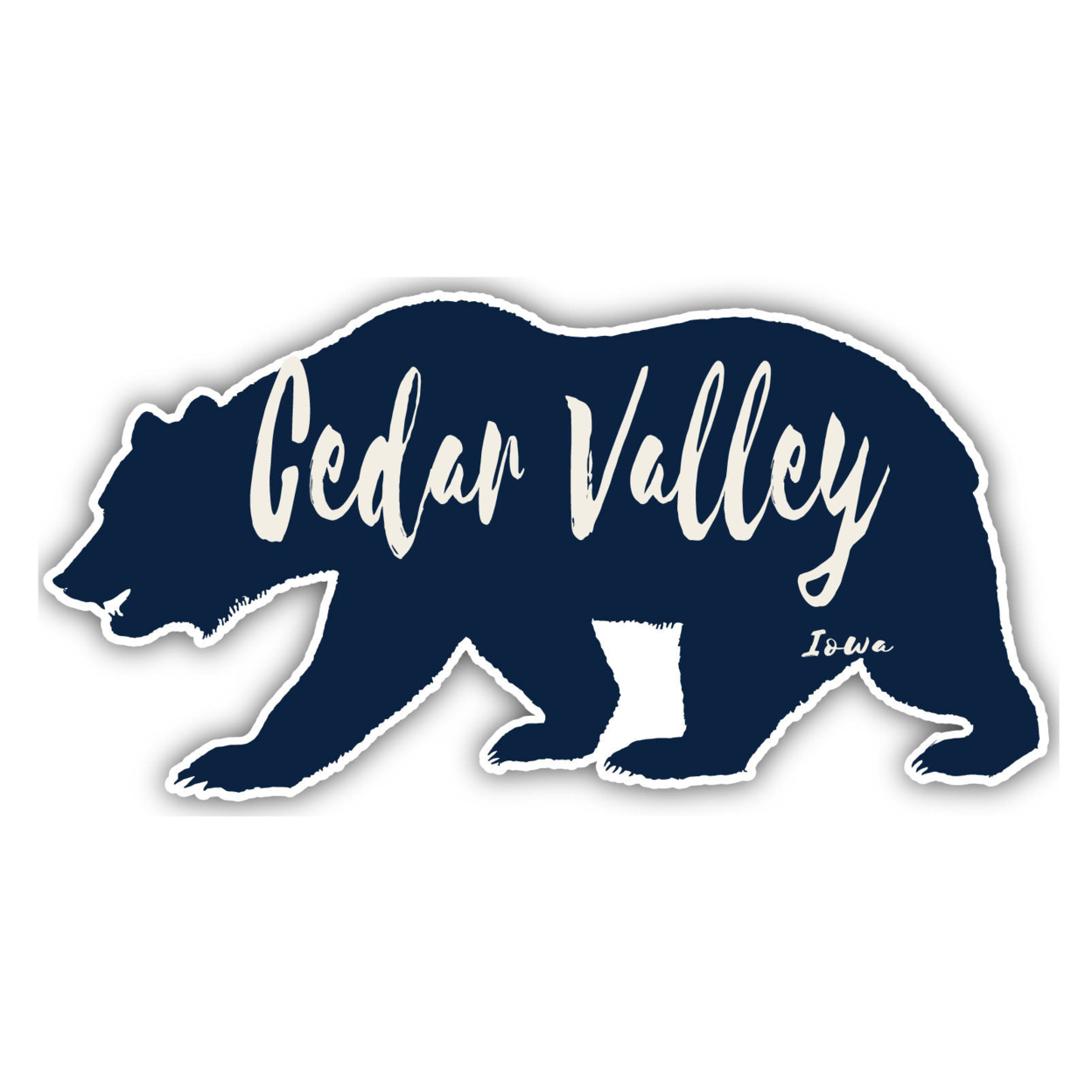 Cedar Valley Iowa Souvenir Decorative Stickers (Choose Theme And Size) - 4-Pack, 8-Inch, Bear