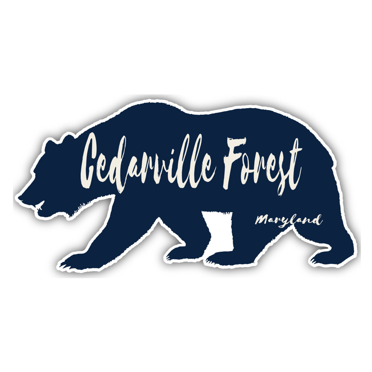 Cedarville Forest Maryland Souvenir Decorative Stickers (Choose Theme And Size) - 4-Pack, 10-Inch, Bear