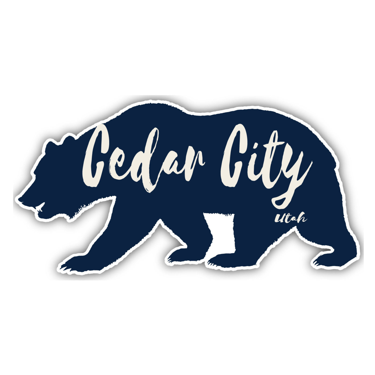 Cedar City Utah Souvenir Decorative Stickers (Choose Theme And Size) - 4-Pack, 6-Inch, Bear
