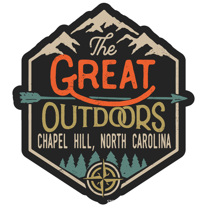 Chapel Hill North Carolina Souvenir Decorative Stickers (Choose Theme And Size) - 4-Pack, 8-Inch, Great Outdoors