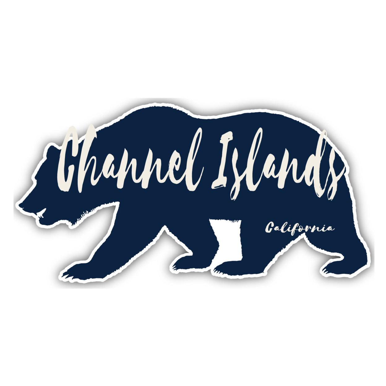 Channel Islands California Souvenir Decorative Stickers (Choose Theme And Size) - 4-Pack, 2-Inch, Bear