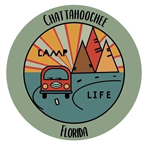 Chattahoochee Florida Souvenir Decorative Stickers (Choose Theme And Size) - 4-Pack, 2-Inch, Camp Life