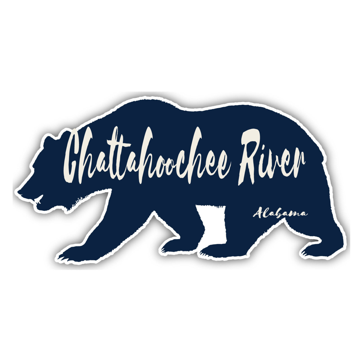Chattahoochee River Alabama Souvenir Decorative Stickers (Choose Theme And Size) - 4-Pack, 6-Inch, Bear