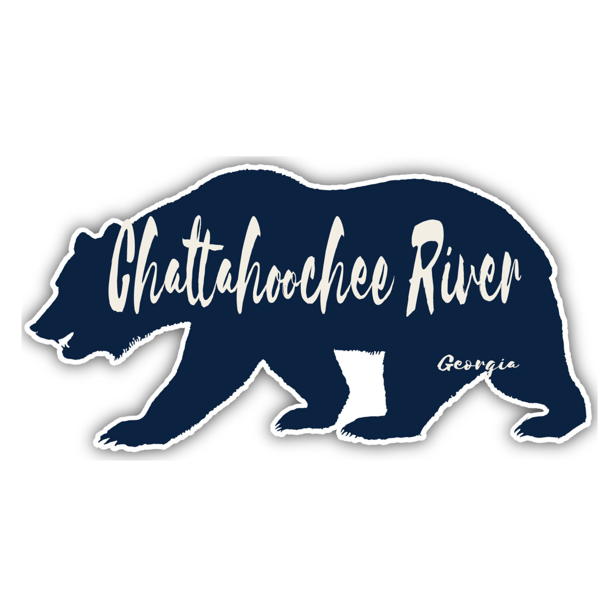 Chattahoochee River Georgia Souvenir Decorative Stickers (Choose Theme And Size) - 4-Pack, 6-Inch, Bear