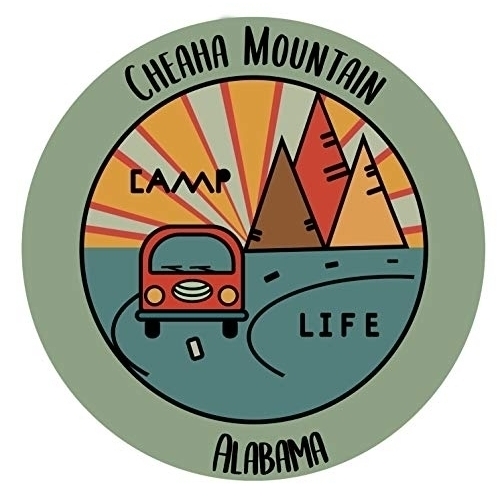 Cheaha Mountain Alabama Souvenir Decorative Stickers (Choose Theme And Size) - 4-Pack, 8-Inch, Camp Life