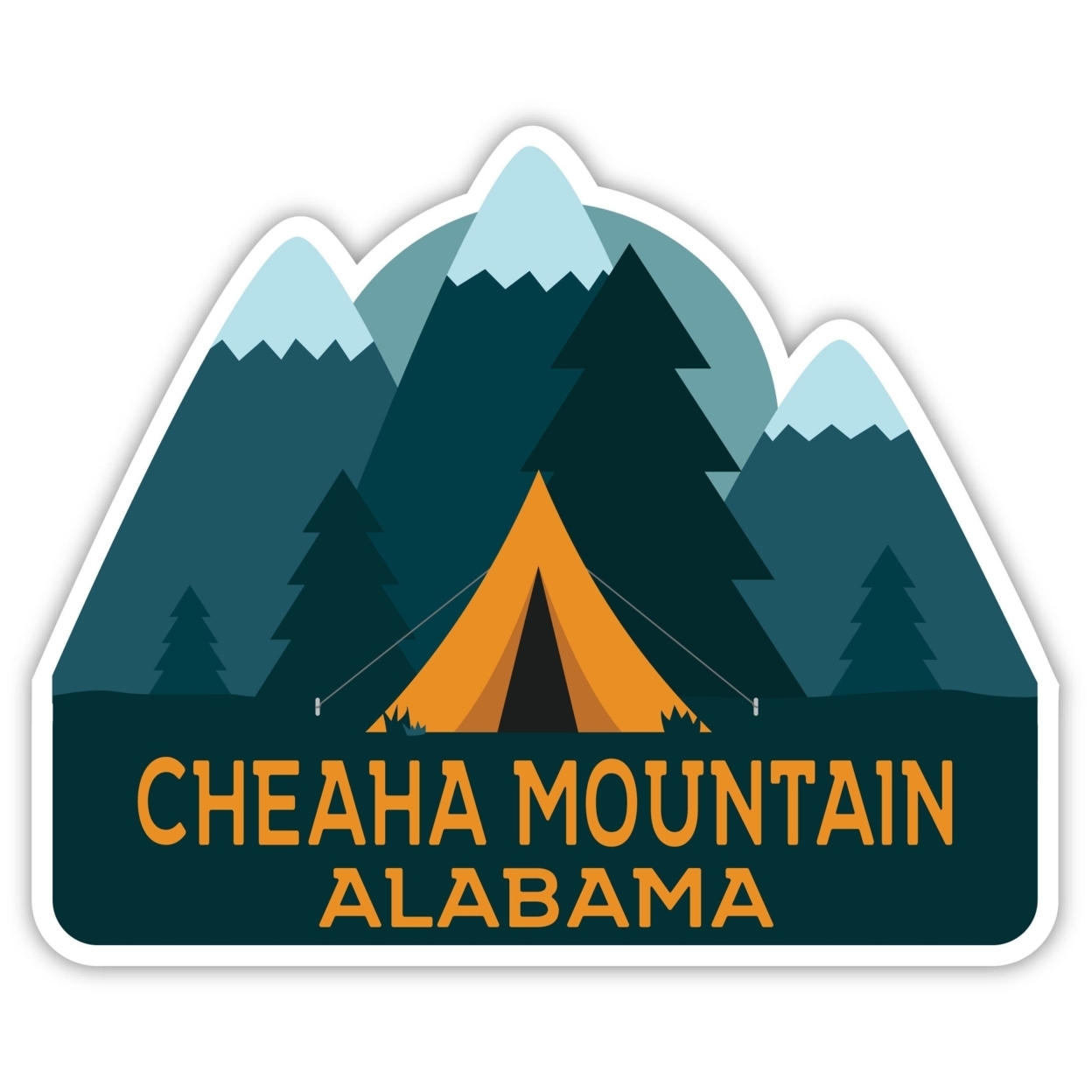 Cheaha Mountain Alabama Souvenir Decorative Stickers (Choose Theme And Size) - Single Unit, 8-Inch, Tent