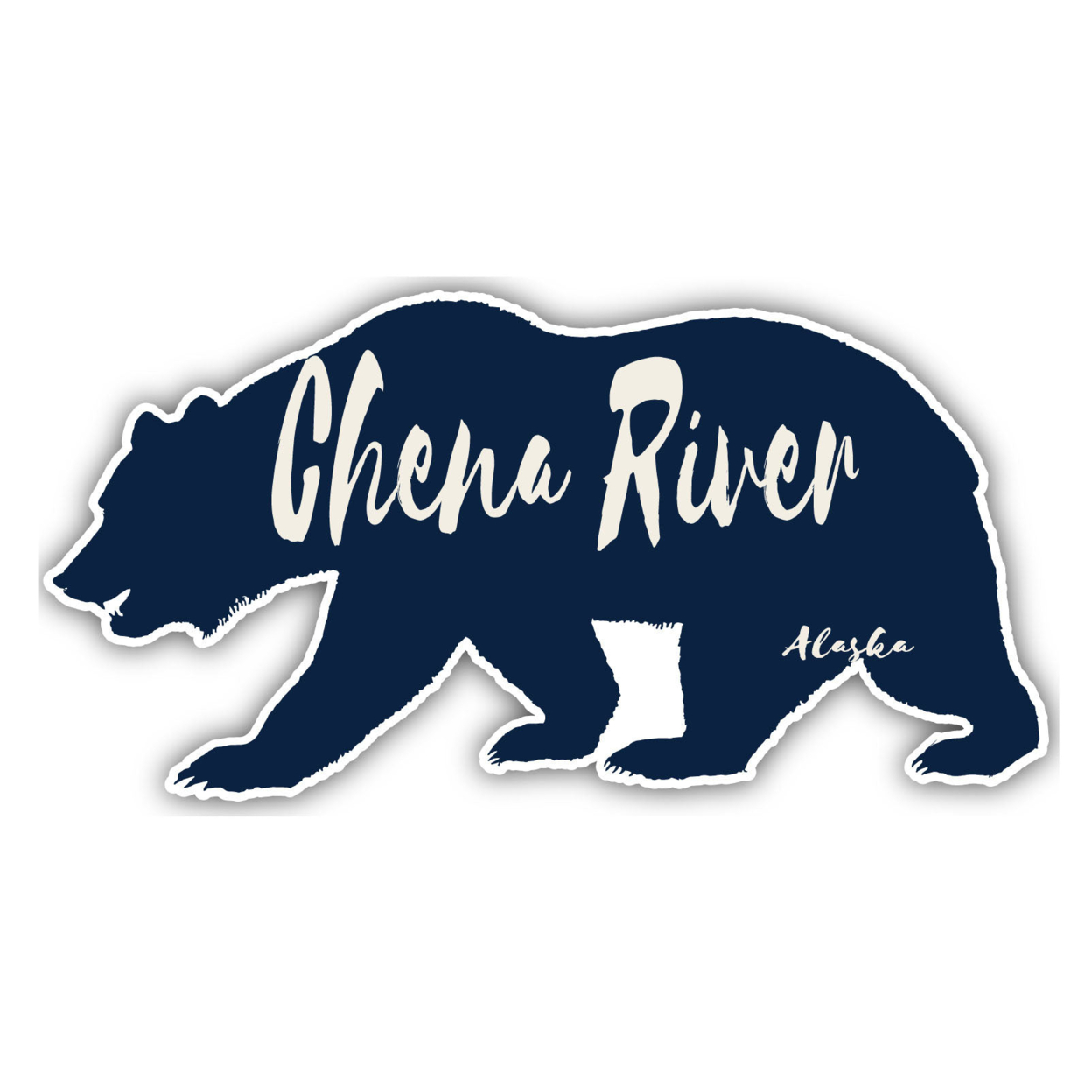 Chena River Alaska Souvenir Decorative Stickers (Choose Theme And Size) - 4-Pack, 2-Inch, Bear