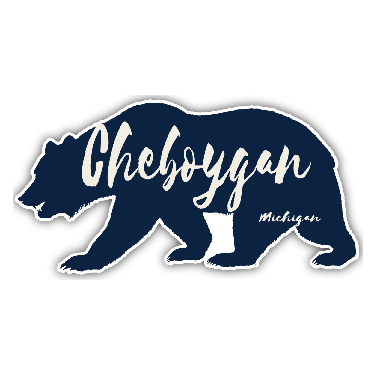 Cheboygan Michigan Souvenir Decorative Stickers (Choose Theme And Size) - Single Unit, 12-Inch, Great Outdoors