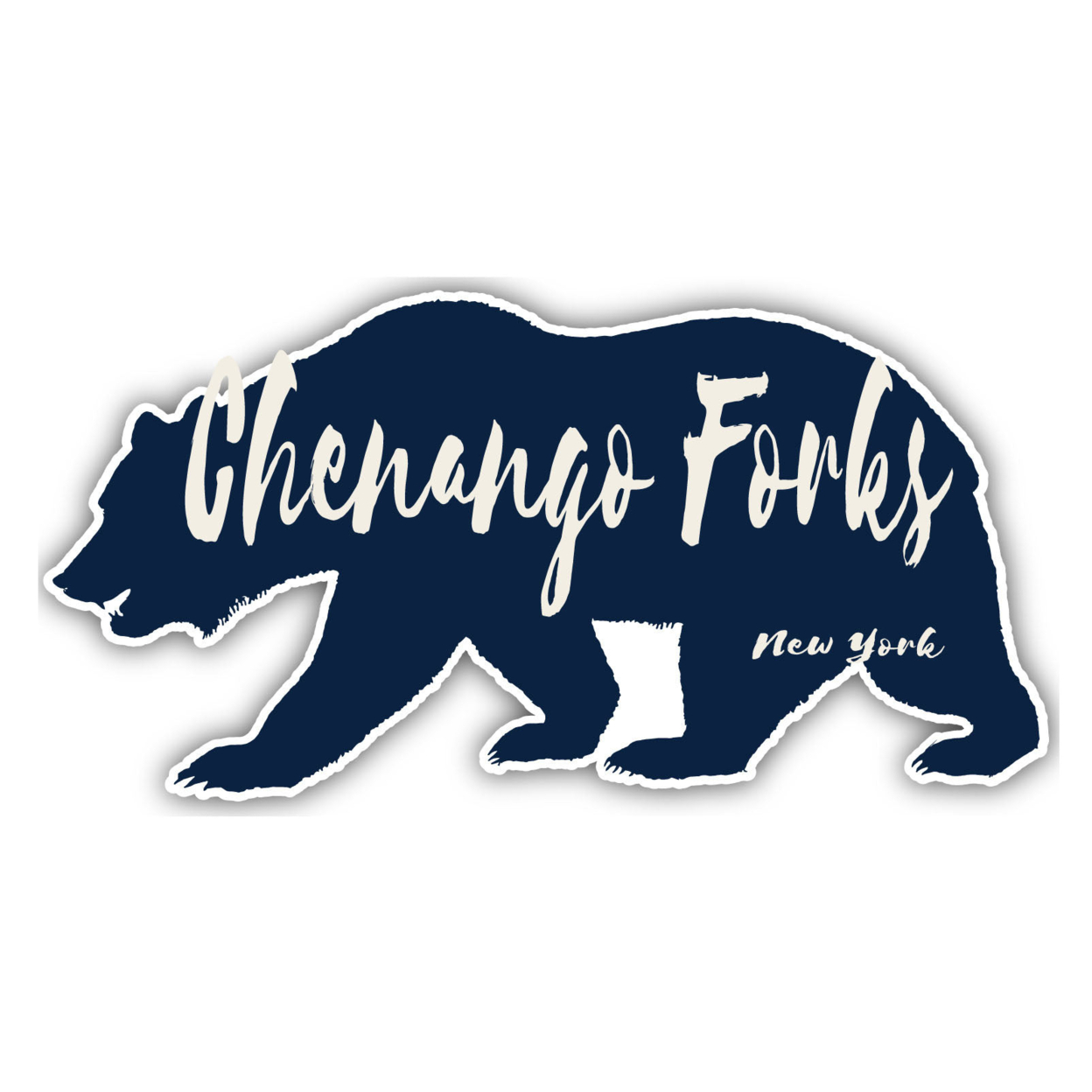 Chenango Forks New York Souvenir Decorative Stickers (Choose Theme And Size) - Single Unit, 4-Inch, Bear