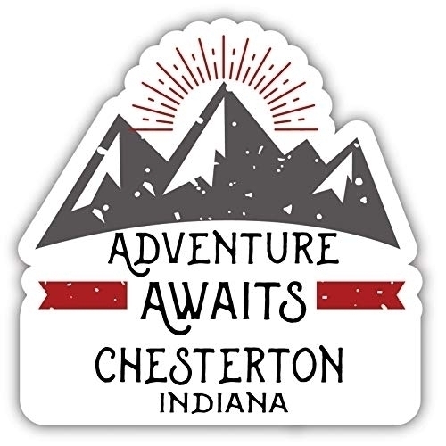 Chesterton Indiana Souvenir Decorative Stickers (Choose Theme And Size) - Single Unit, 6-Inch, Adventures Awaits