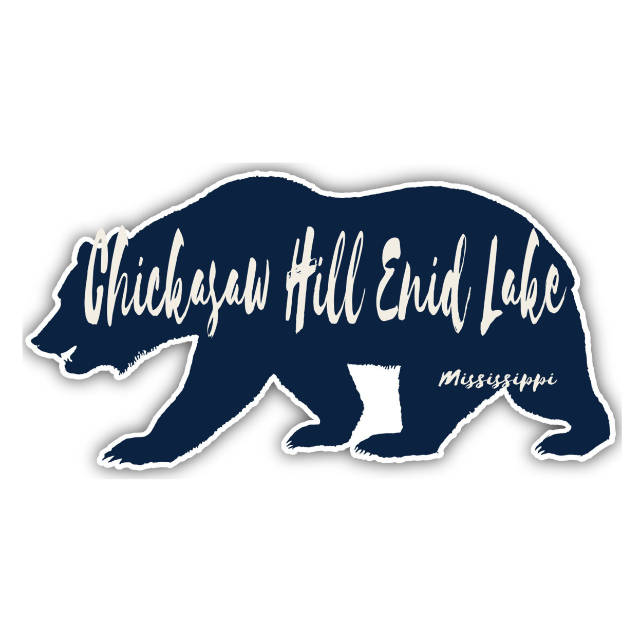 Chickasaw Hill Enid Lake Mississippi Souvenir Decorative Stickers (Choose Theme And Size) - 4-Pack, 2-Inch, Bear