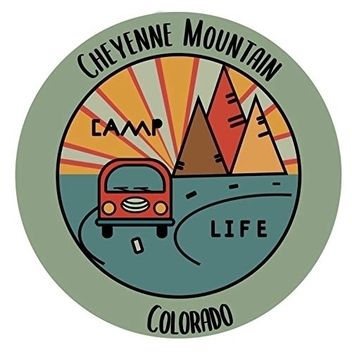 Cheyenne Mountain Colorado Souvenir Decorative Stickers (Choose Theme And Size) - Single Unit, 4-Inch, Camp Life