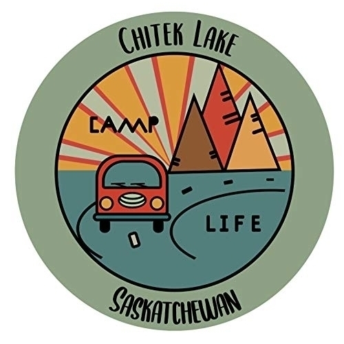 Chitek Lake Saskatchewan Souvenir Decorative Stickers (Choose Theme And Size) - 4-Pack, 10-Inch, Camp Life
