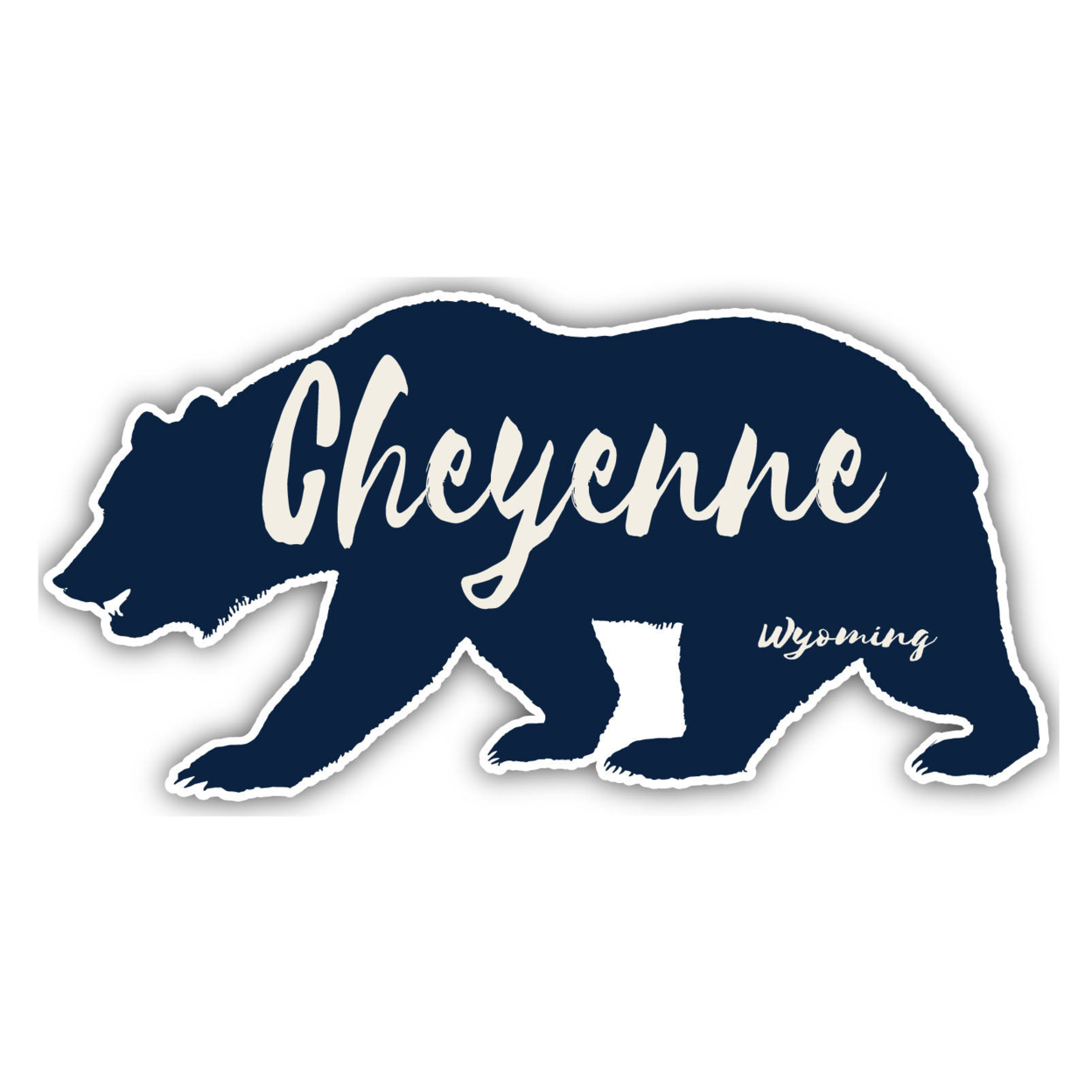 Cheyenne Wyoming Souvenir Decorative Stickers (Choose Theme And Size) - Single Unit, 8-Inch, Bear