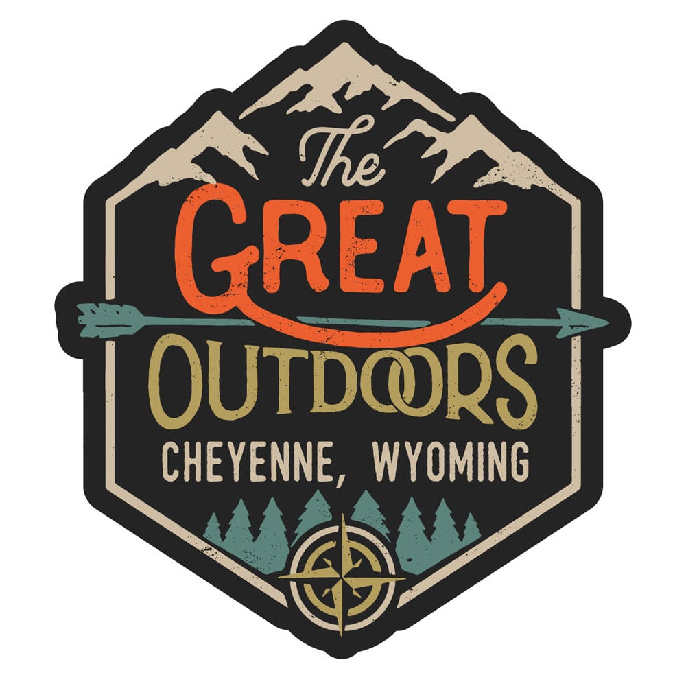 Cheyenne Wyoming Souvenir Decorative Stickers (Choose Theme And Size) - 4-Pack, 8-Inch, Great Outdoors