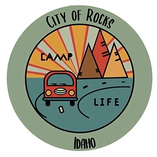 City Of Rocks Idaho Souvenir Decorative Stickers (Choose Theme And Size) - 4-Pack, 4-Inch, Camp Life