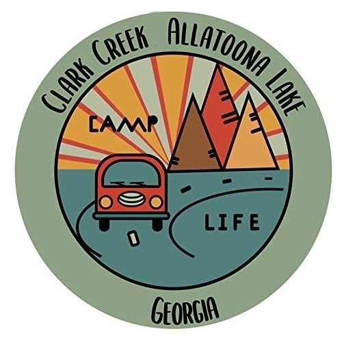 Clark Creek Allatoona Lake Georgia Souvenir Decorative Stickers (Choose Theme And Size) - 4-Pack, 12-Inch, Camp Life
