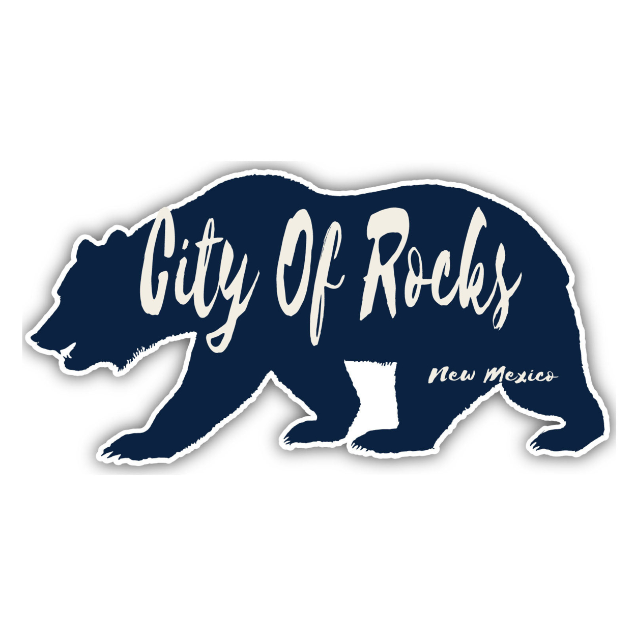 City Of Rocks New Mexico Souvenir Decorative Stickers (Choose Theme And Size) - Single Unit, 8-Inch, Bear