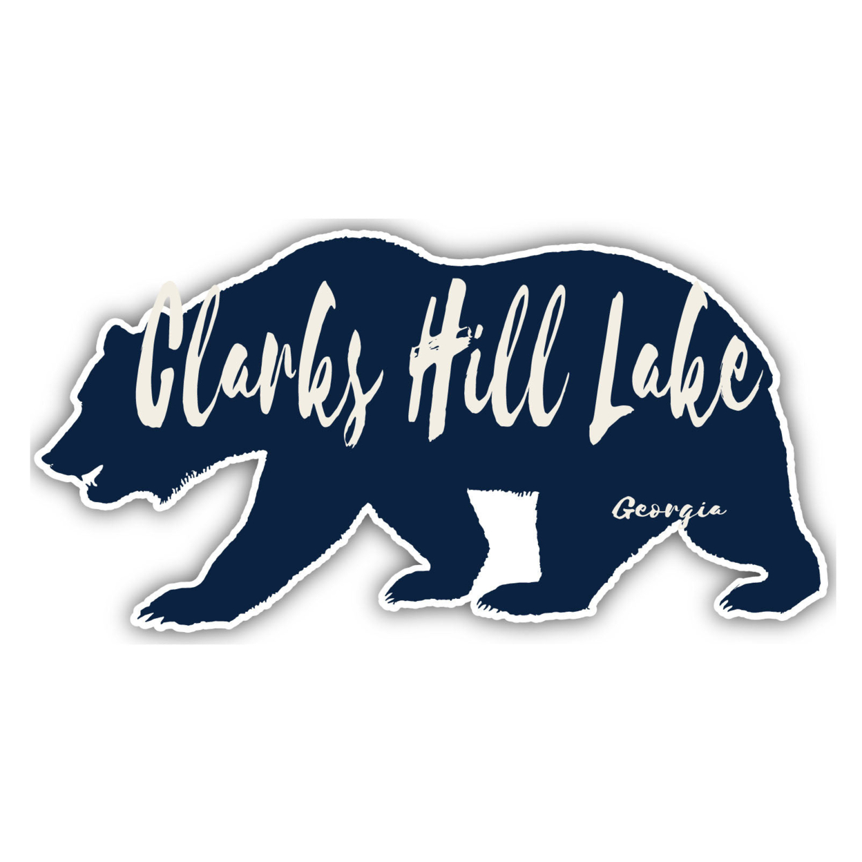 Clarks Hill Lake Georgia Souvenir Decorative Stickers (Choose Theme And Size) - 4-Pack, 12-Inch, Bear