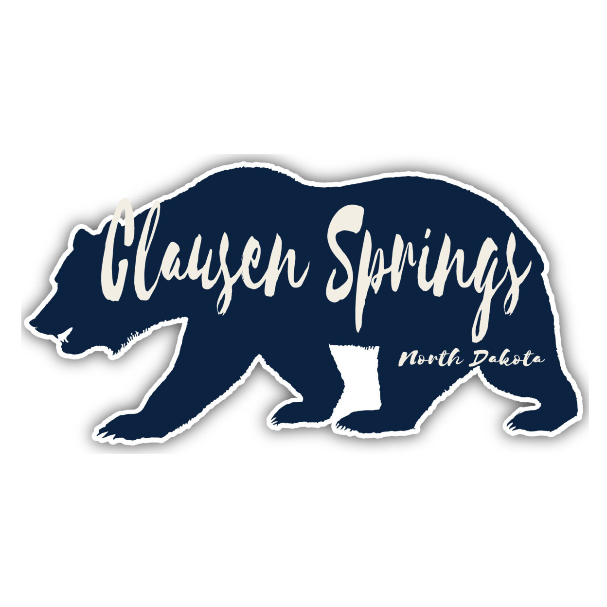 Clausen Springs North Dakota Souvenir Decorative Stickers (Choose Theme And Size) - 4-Pack, 4-Inch, Bear