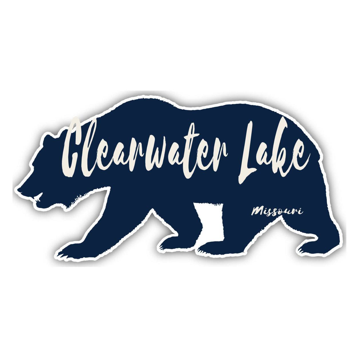 Clearwater Lake Missouri Souvenir Decorative Stickers (Choose Theme And Size) - 4-Pack, 6-Inch, Bear